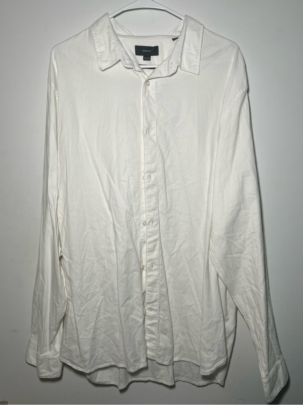 Vince White Classic Fit Button Front Shirt Men’s Stretch Cotton Blend Minimalist - Picture 3 of 6